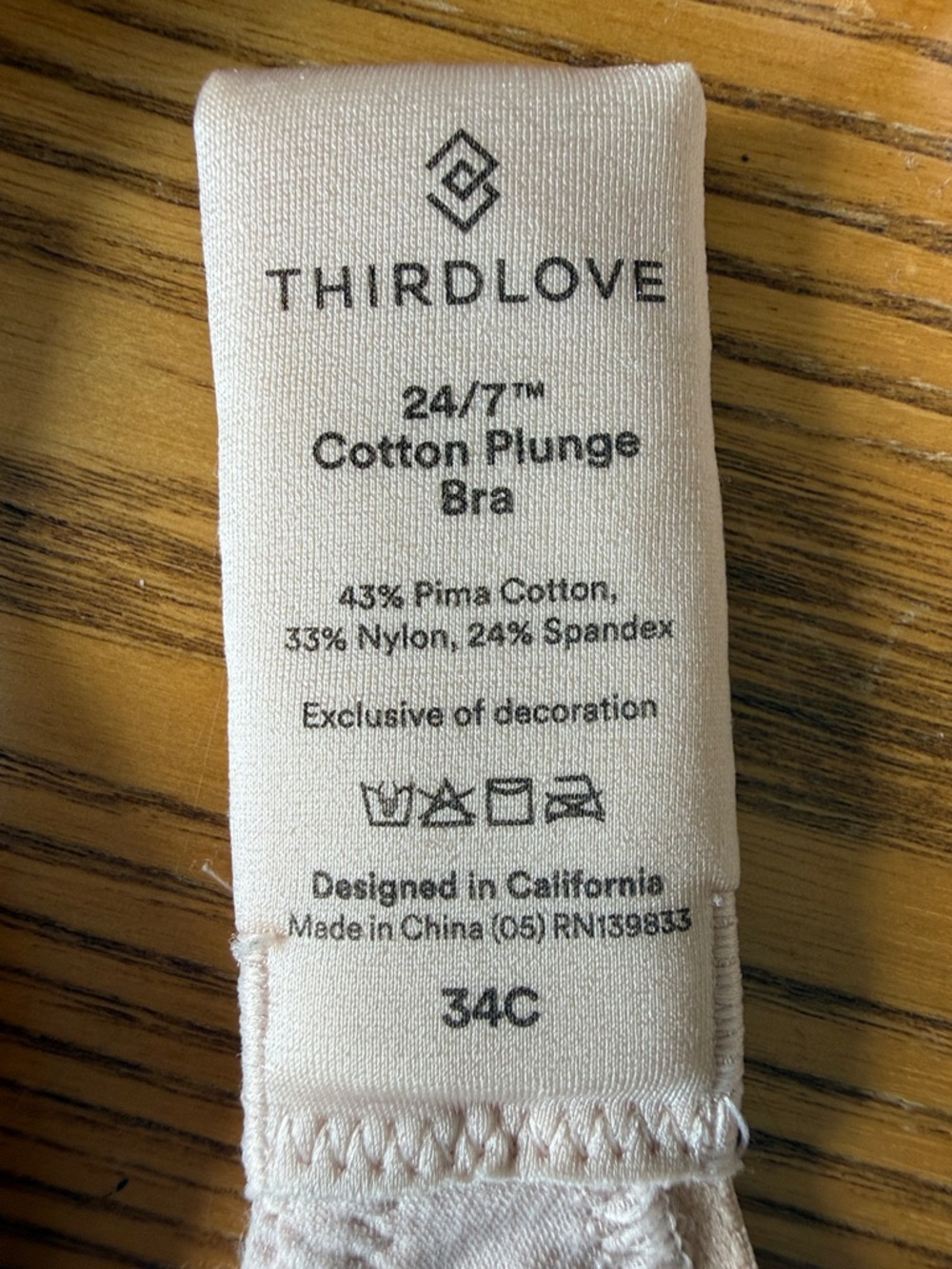 ThirdLove Cotton Plunge Bra in Blush Pink
